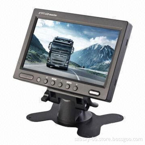 7-inch 2CH Digital Car Monitor for Crane/Trucks, 12V Working Voltage